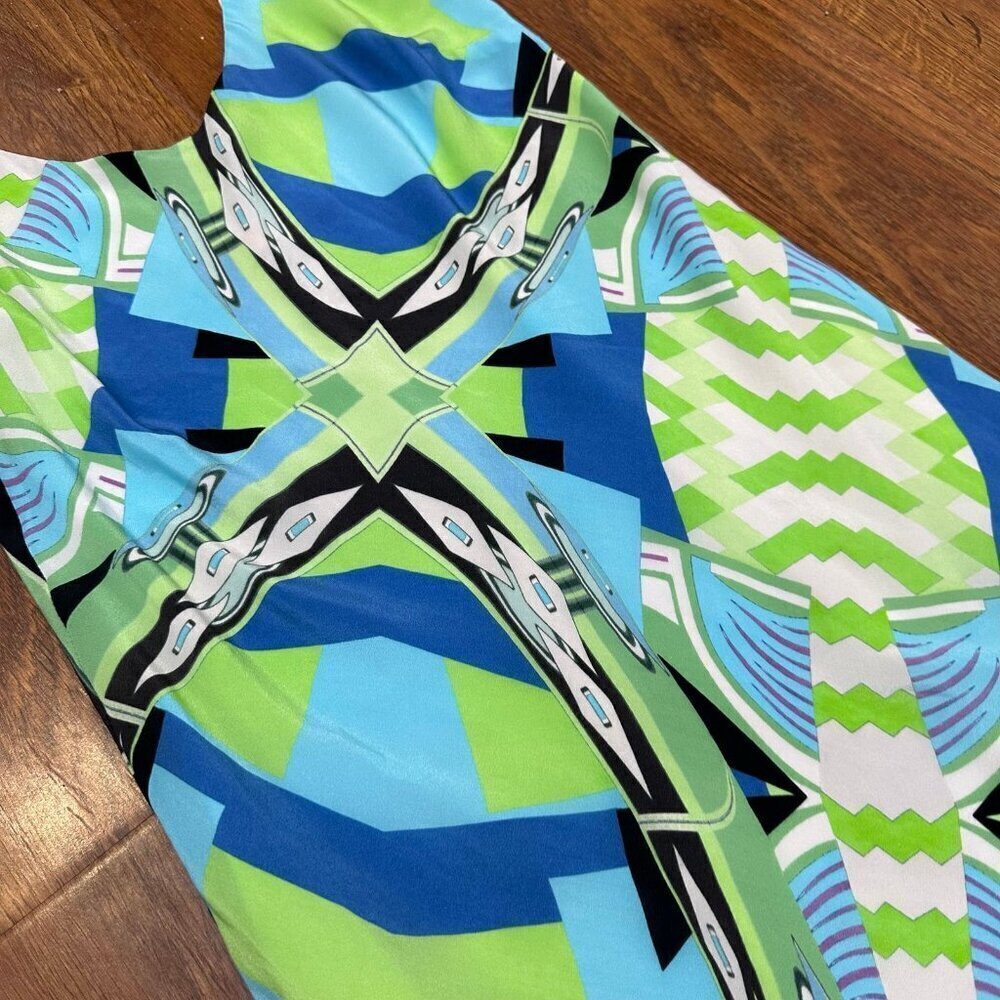 Salinas Rio de Janeiro silk slip dress in geometric print - Picture 2 of 5
